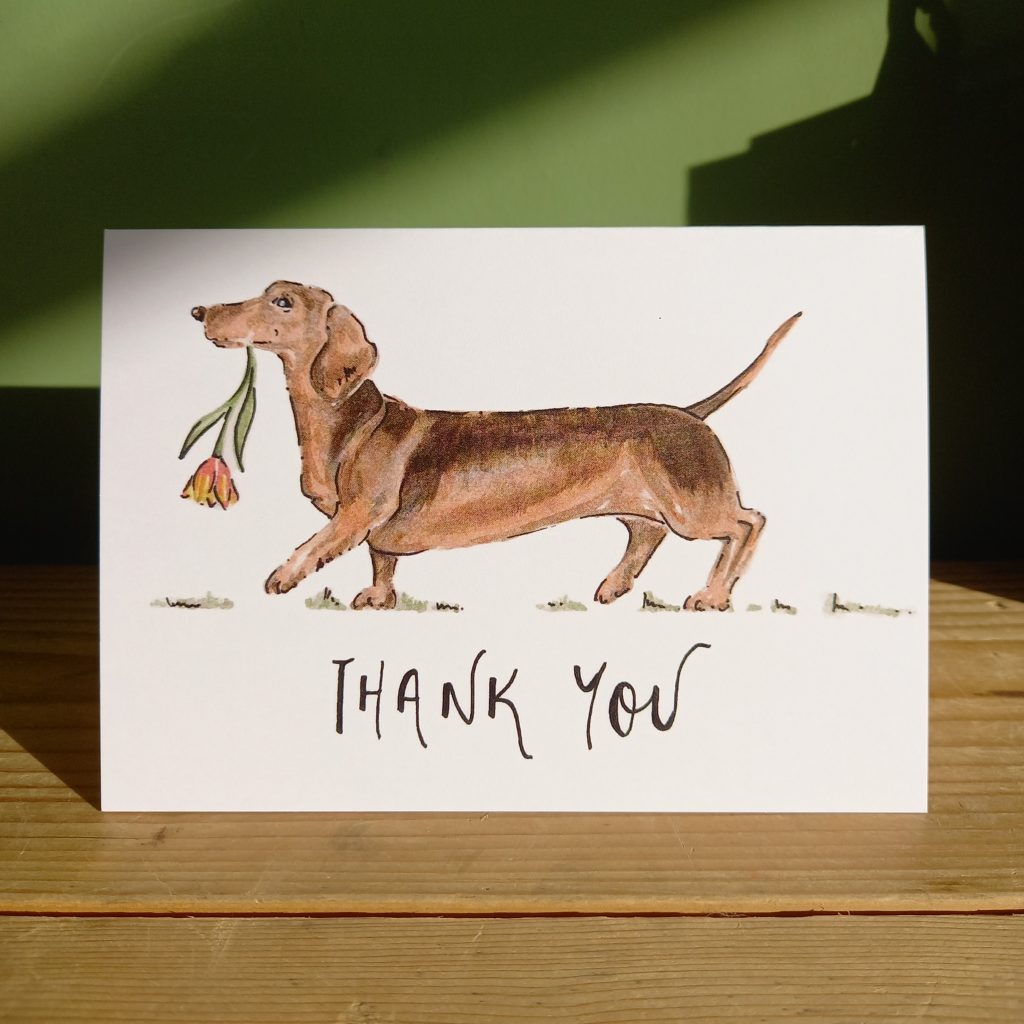 ‘Thank You’ Dachshund Card
