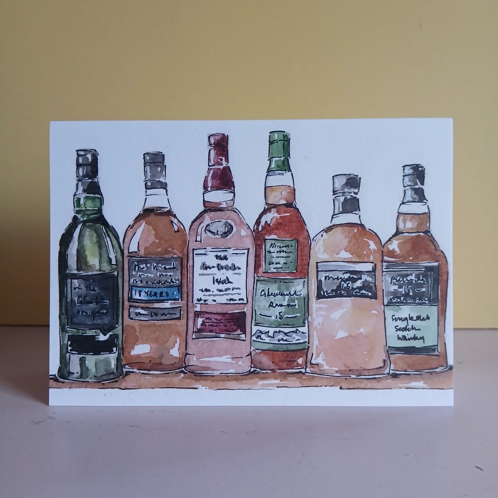 Whisky Bottles Card